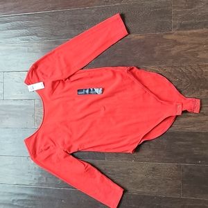 Womens gap red body suit size m 3/4 sleeves NWT